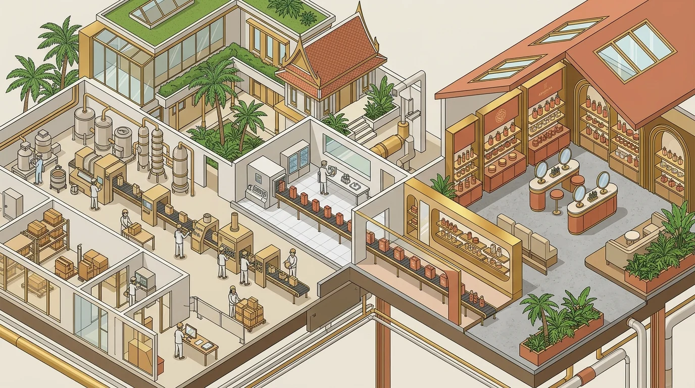 泰國化妝品工廠多半在做別人的牌子,台灣要業者把工廠寫進檔案